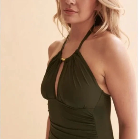 Ralph Lauren Olive Green 1-Piece Swimsuit Size 4 - Picture 2 of 8